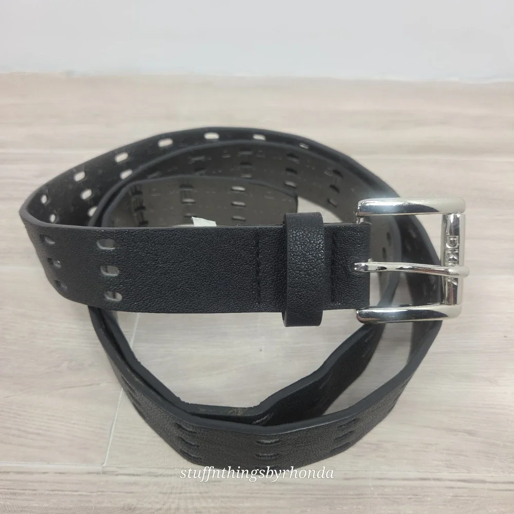 Women's DKNY Faux-Leather Black Belt